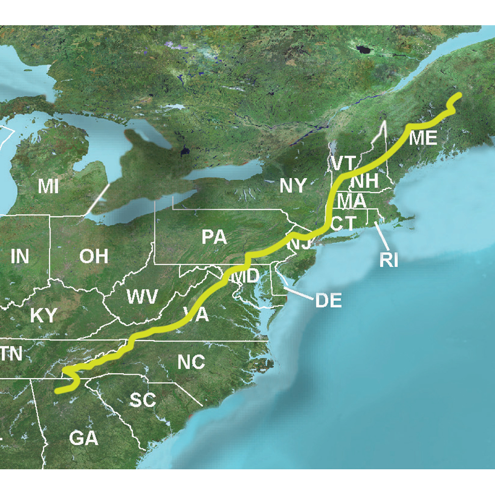 Garmin Trailhead Series Topographic Map, Appalachian Trail, 24K, Routable Trail, 10 mi Coverage on Each Side