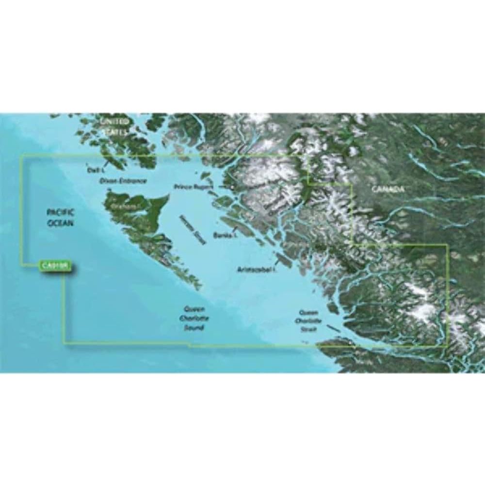 Garmin BlueChart g3 Vision HD VCA019R Electronic Chart, Hecate Strait Coverage, Auto Guidance, Depth Range Shading, 10 Depth Ranges, 1 ft Contours, High-Res Satellite Imagery, FishEye and MarinerEye 3D Views