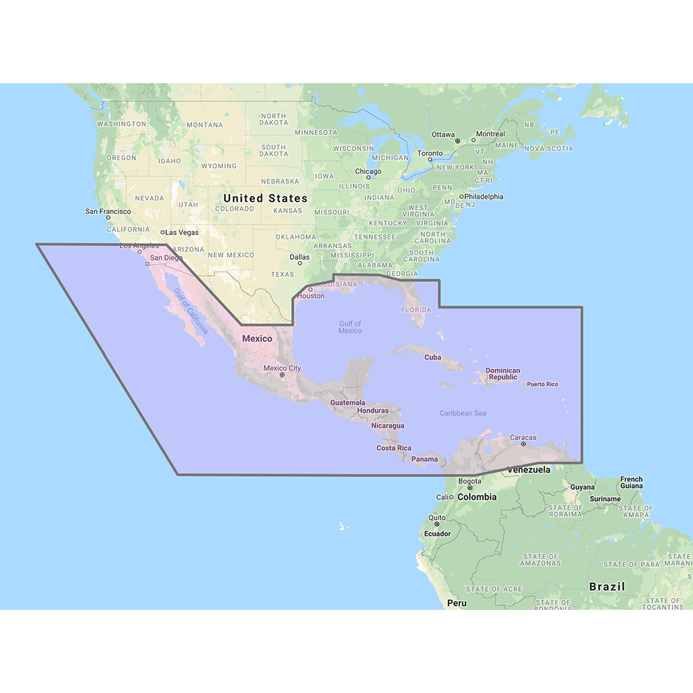 Furuno - Central America, Caribbean & Part of Mexico Vector Chart - 3D Data & Standard Resolution Satellite Photos - Unlock Code