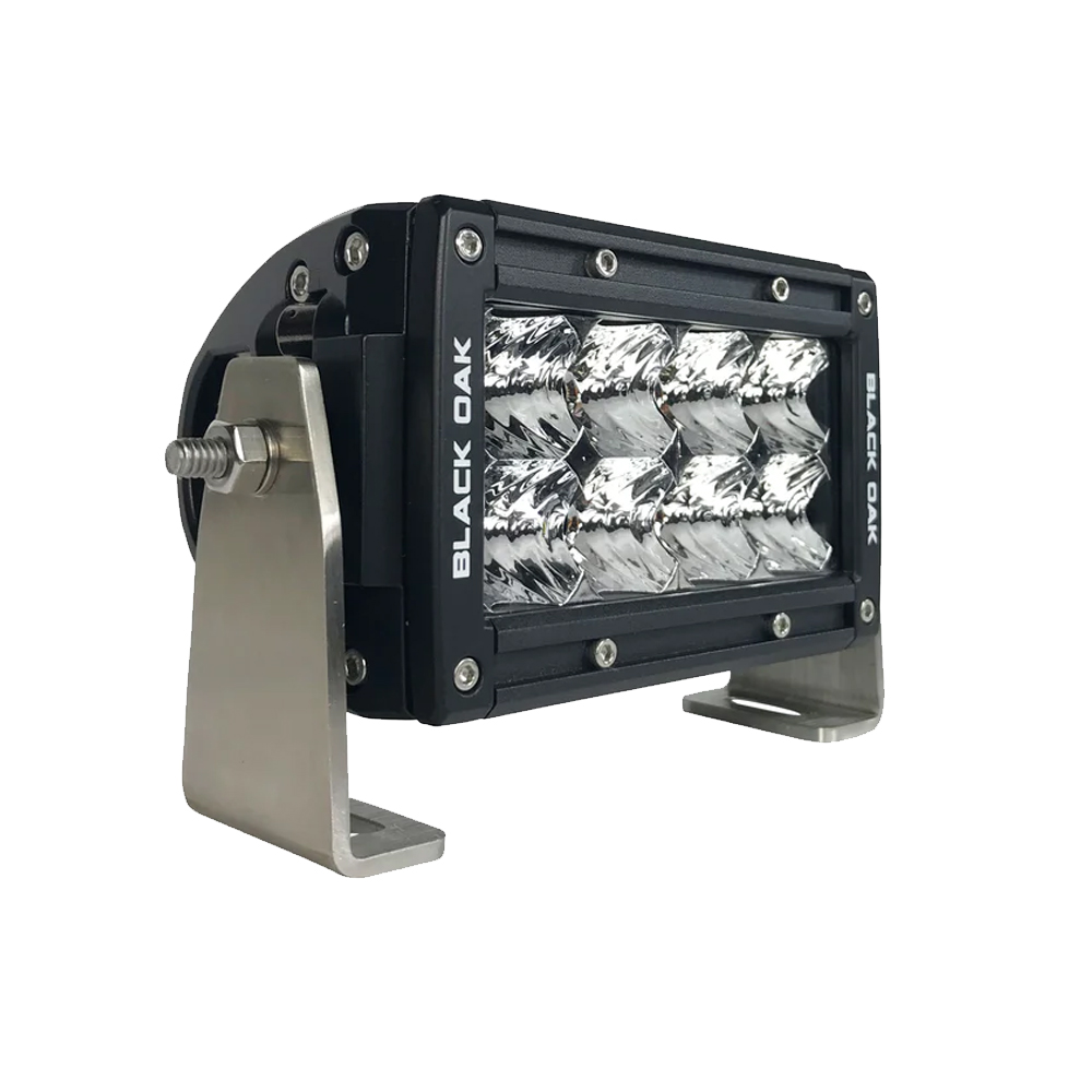 Black Oak - Pro Series Double Row Flood Light Bar - 4", 40W, IP69, Black