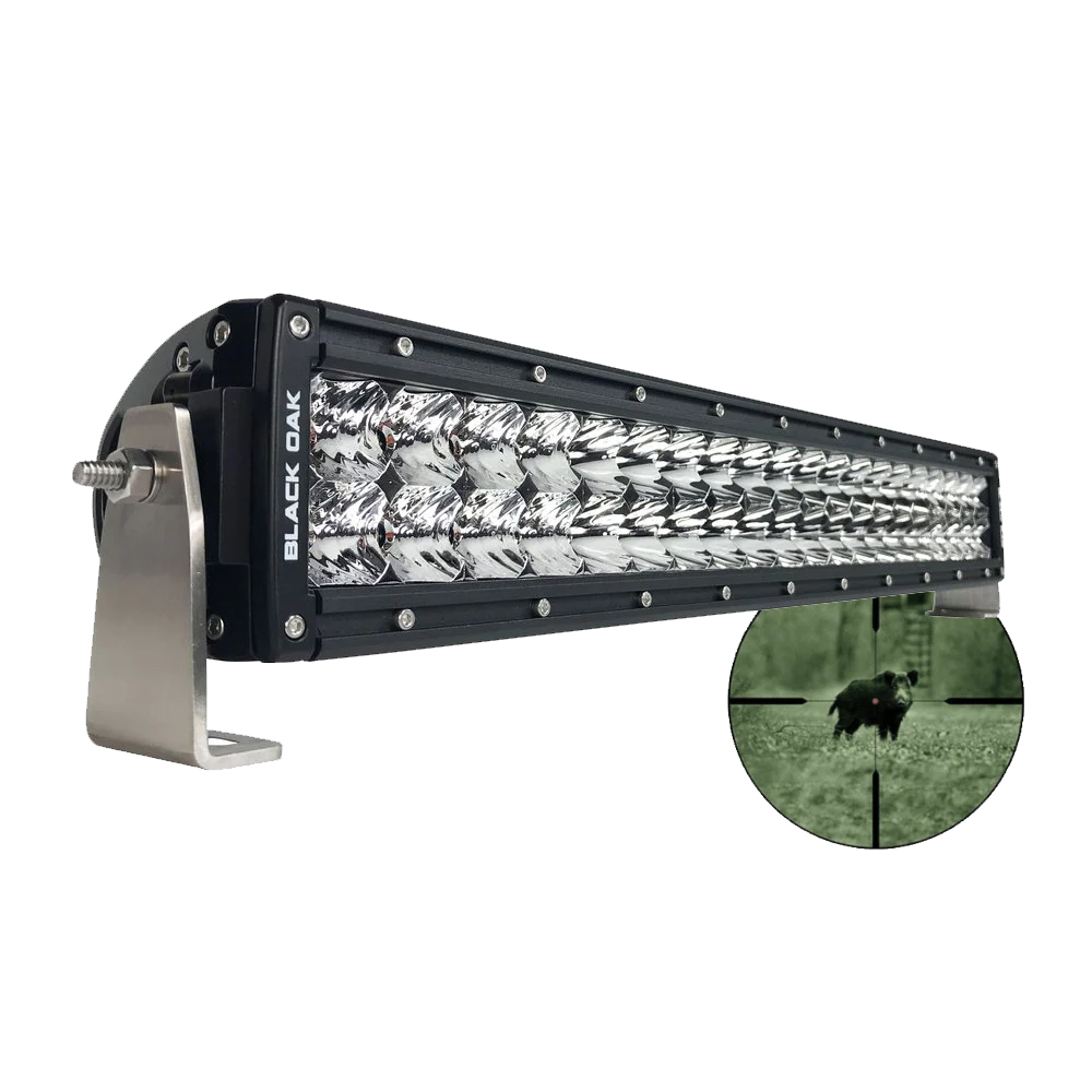 Black Oak - Pro Series Double Row Combo Infrared Light Bar - 20", 940nm, 200W, Black