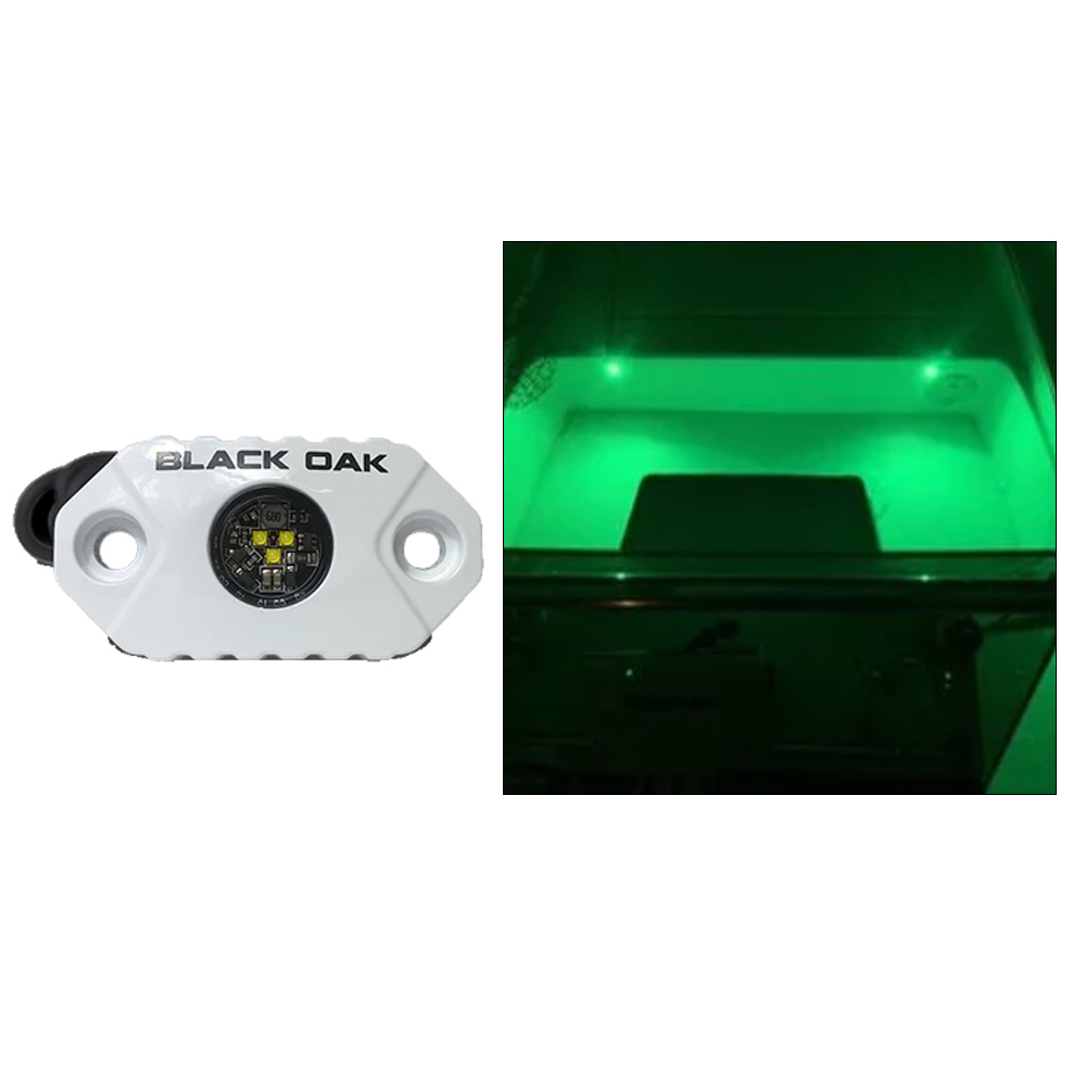 Black Oak - Rock Accent Light - Green, White Housing