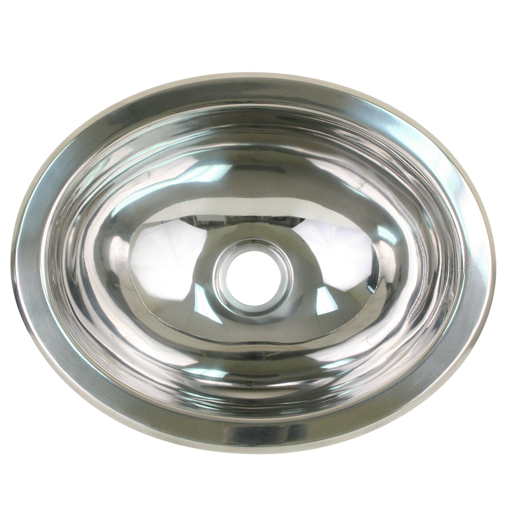 Scandvik - Oval Sink - Polished Stainless Steel, 13.25" x 10.5"