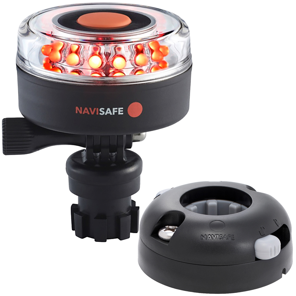 Navisafe - Navilight 360° - Red, 2NM, w/Navimount Base & Horizontal Mount, Black