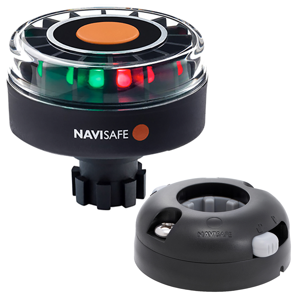 Navisafe - Navilight - Tricolor, 2NM, w/Navibolt Base & Horizontal Mount, Black