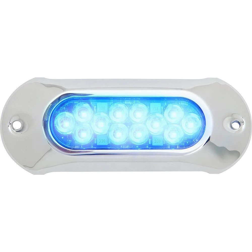 Attwood Marine LightArmor HPX Underwater LED Light, Intense White Light, 12V/24V, 5000 lm, 6 in, Surface Mount, SS316 Cover