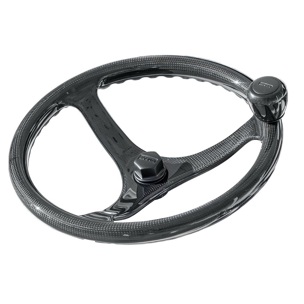 Edson Marine - Elite Carbon Comfort Grip Power Wheel - 13", Carbon Fiber, 3-Spoke