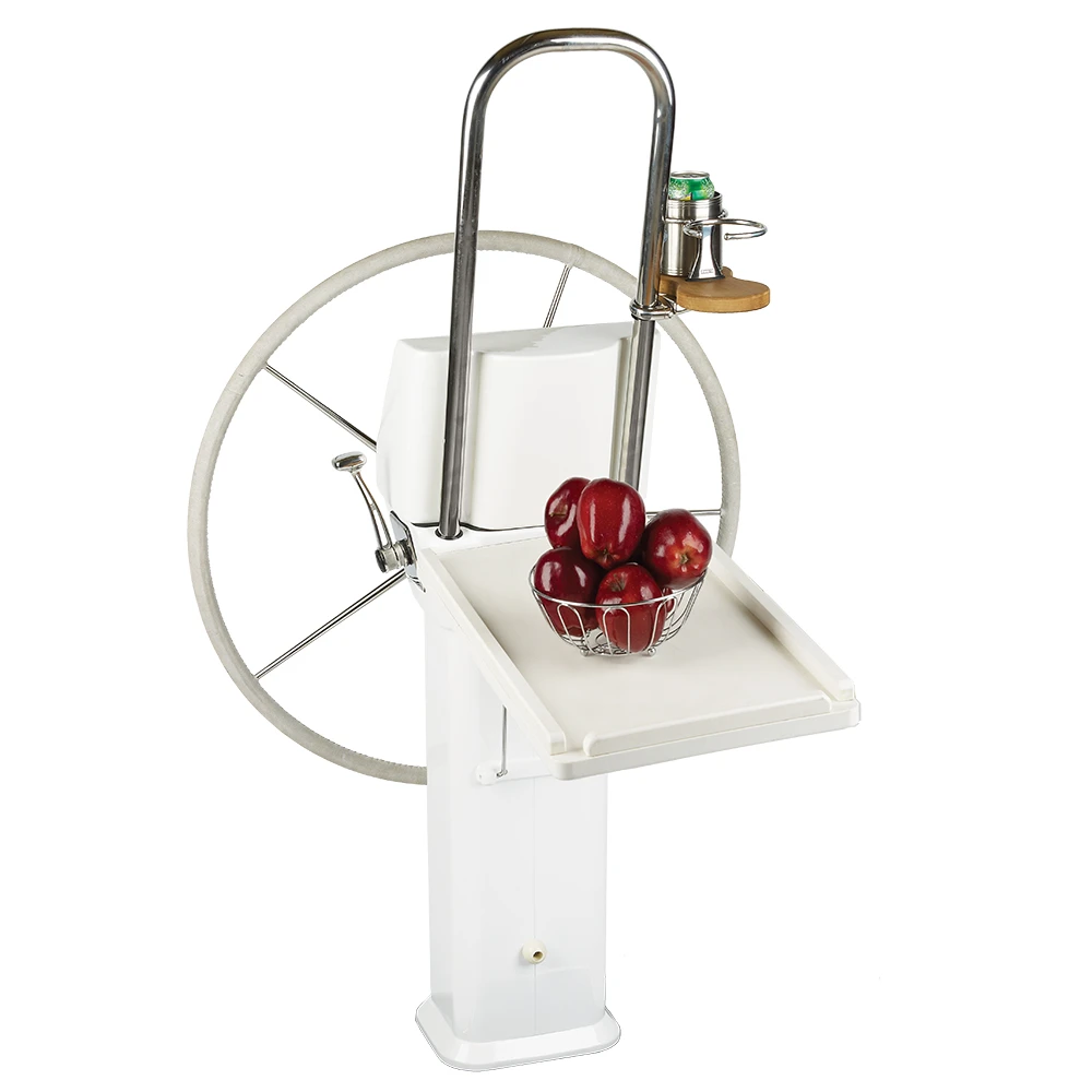 Edson Marine - Luncheon Table - White Poly, Fold Down, Edson Vision Series, Console Pedestal