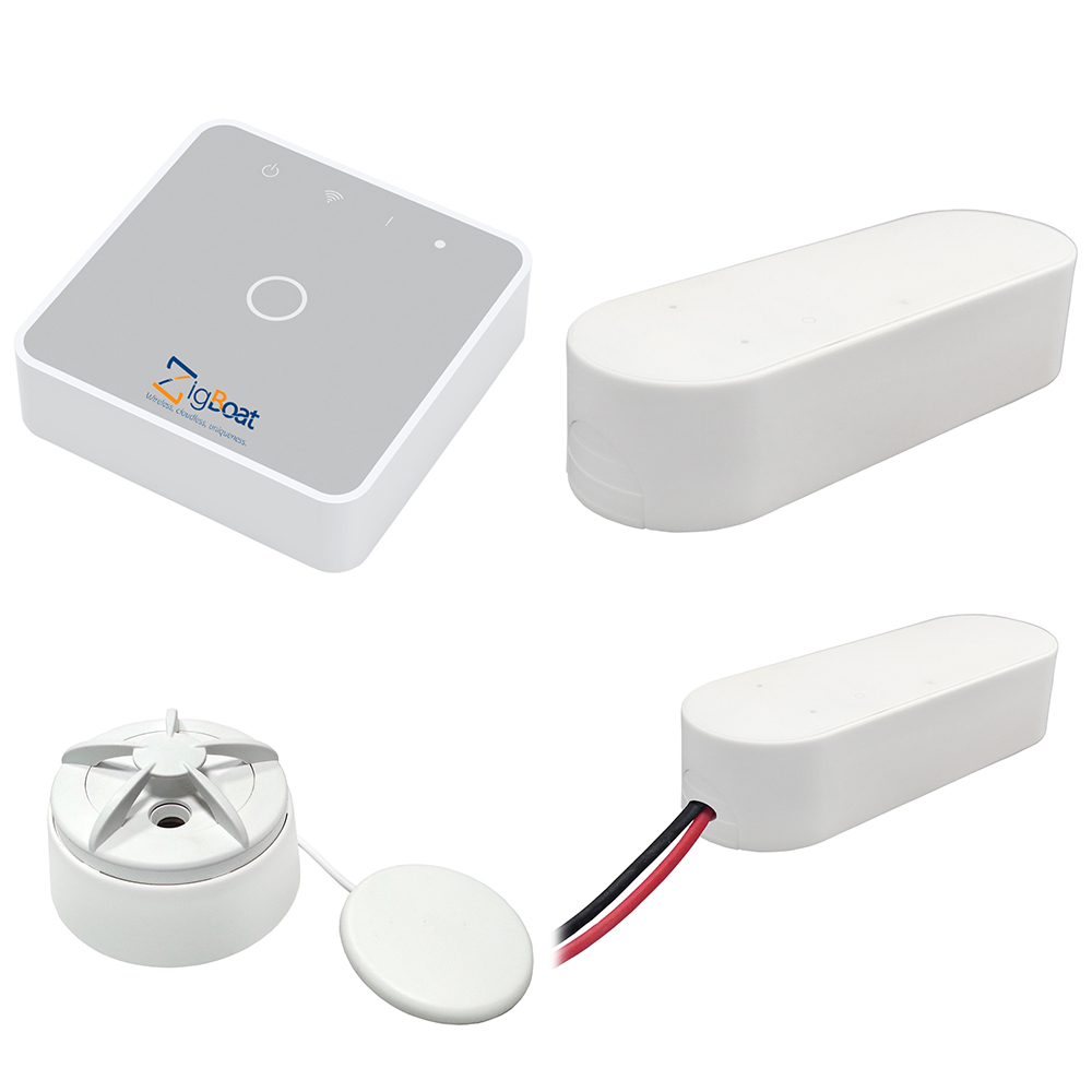 Glomex Marine Antennas - ZigBoat Starter Kit System - Gateway, Battery, Door, Flood Sensor