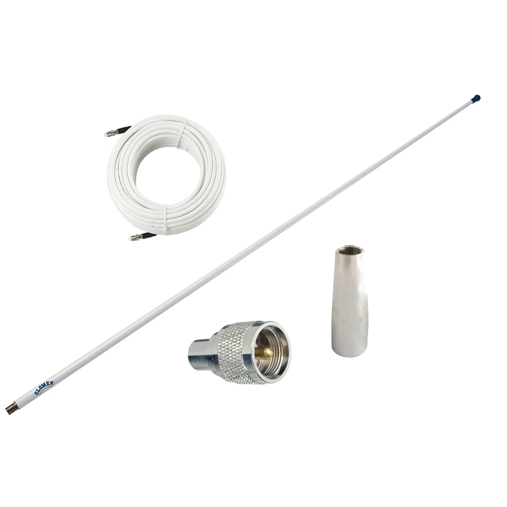 Glomex Marine Antennas - Glomeasy VHF Antenna 3dB - With FME Termination, 6M Coaxial Cable, RA300 Adapter, PL259 Connector