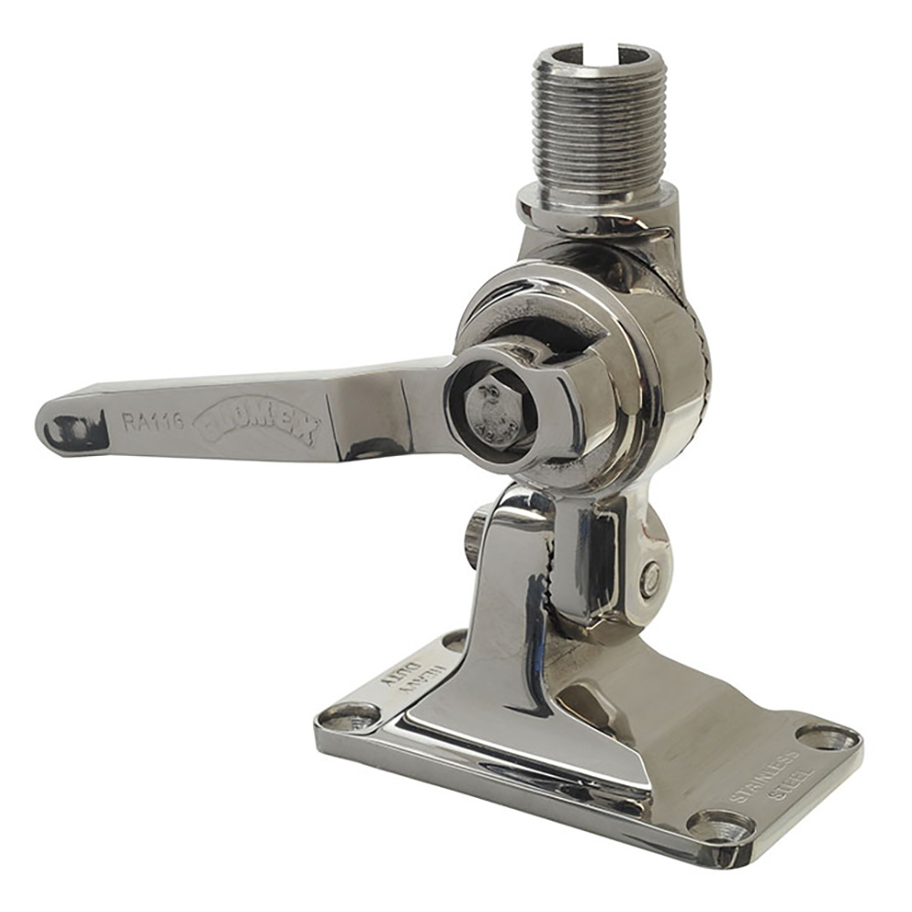 Glomex Marine Antennas - 4-Way Heavy-Duty Stainless Steel Ratchet Mount