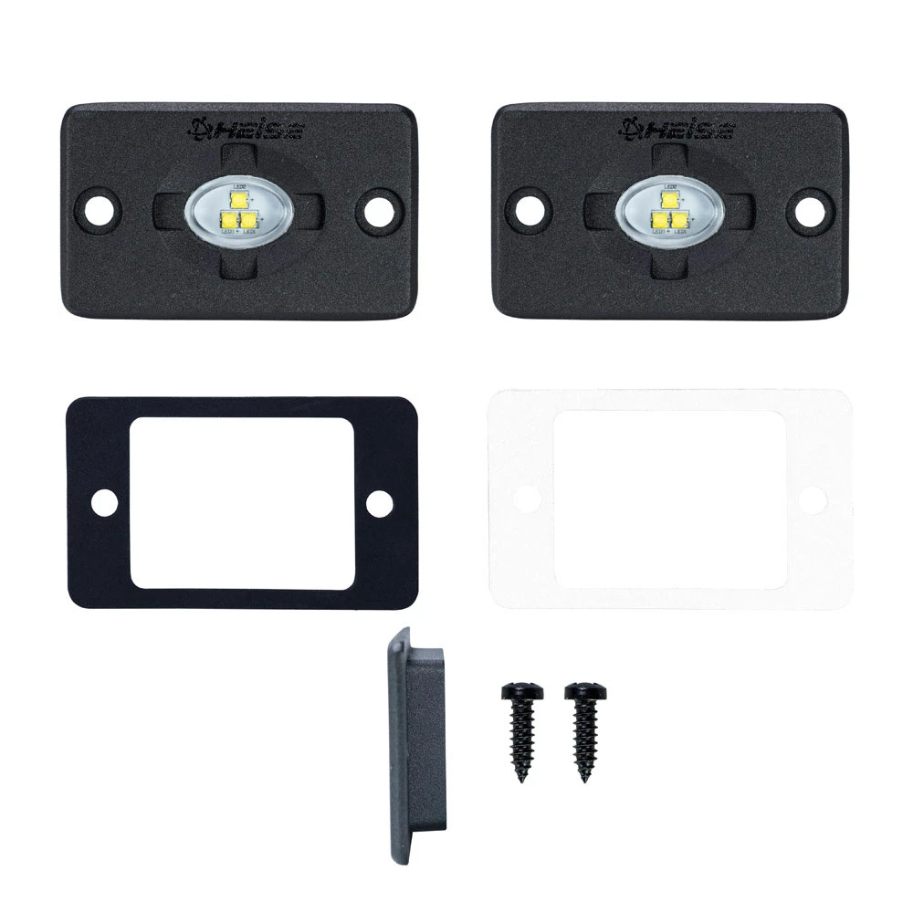 HEISE LED Lighting Systems - Auxiliary Accent Lighting Pod - White, 1.5" x 3", Flush Mount, IP68, 10-30V, 2A, 15W