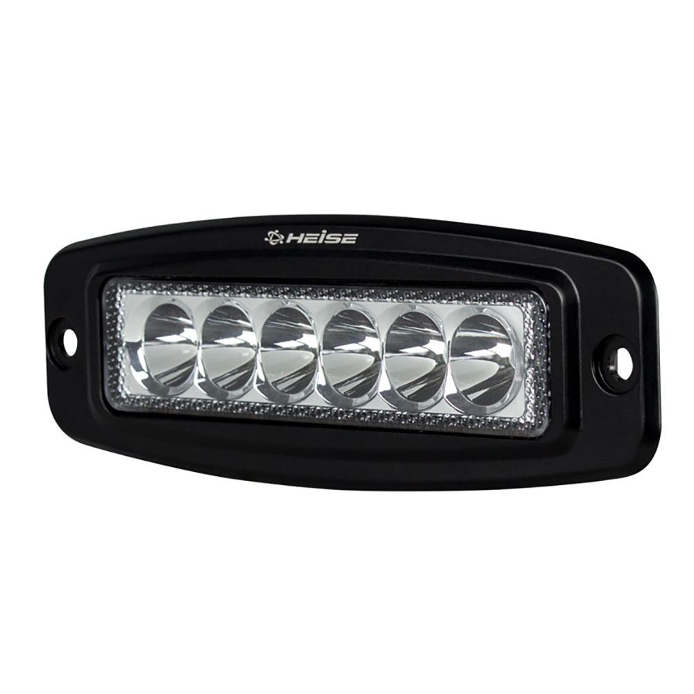 HEISE LED Lighting Systems - Single Row Driving Light - Flush Mount, 6 LED, 10-30V, 9A, 18W, IP67
