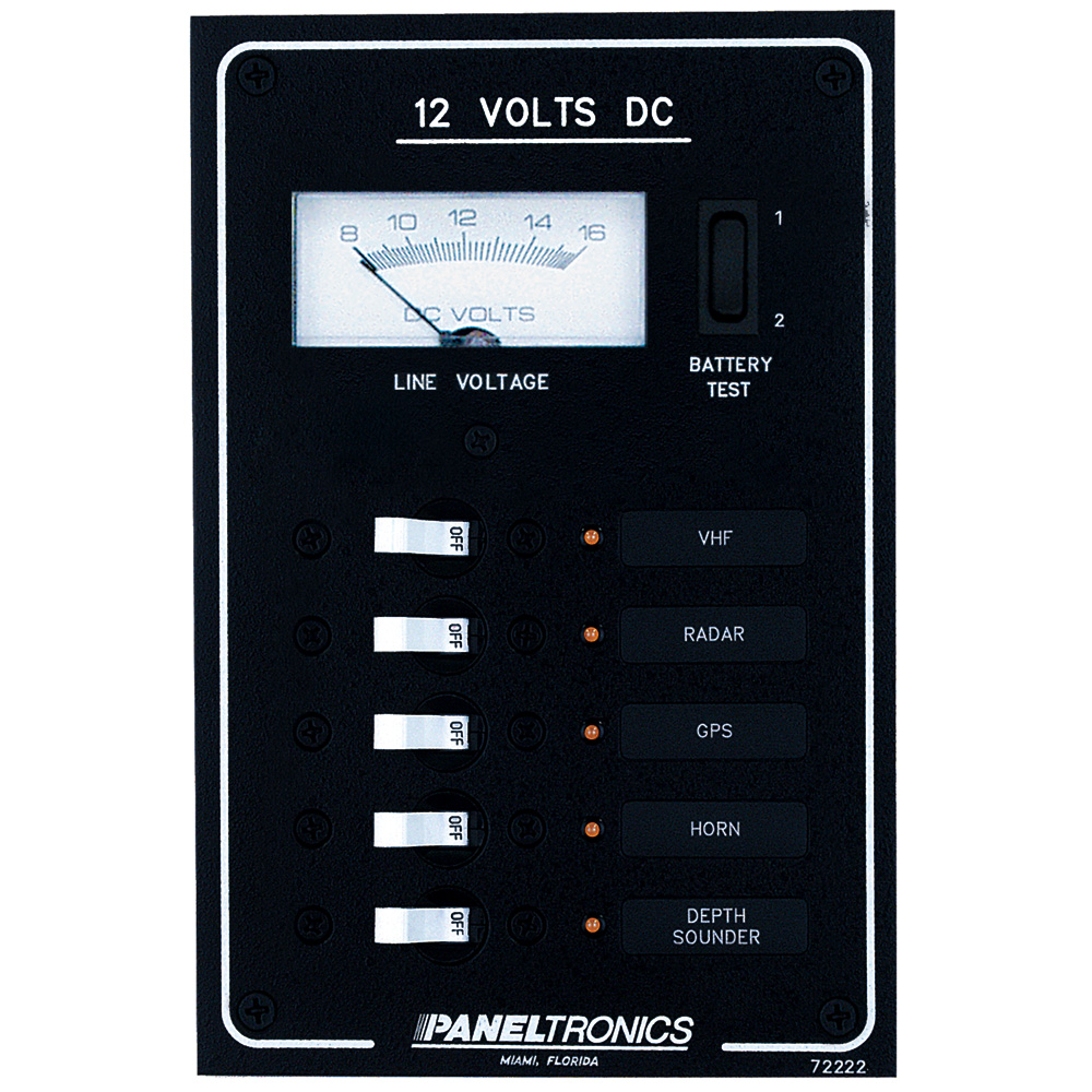 Paneltronics - Standard Breaker Panel & Meter - LEDs, DC, 5 Position
