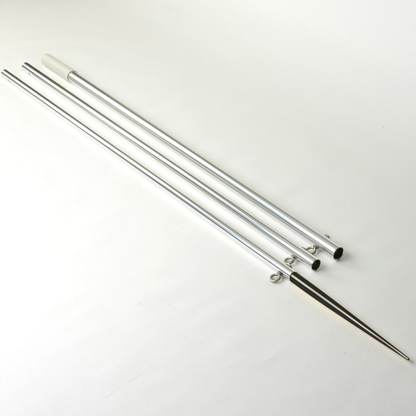 Lee's Tackle - 16' Bright Silver Pole - With Black Spike Step Tube 1 3/8"