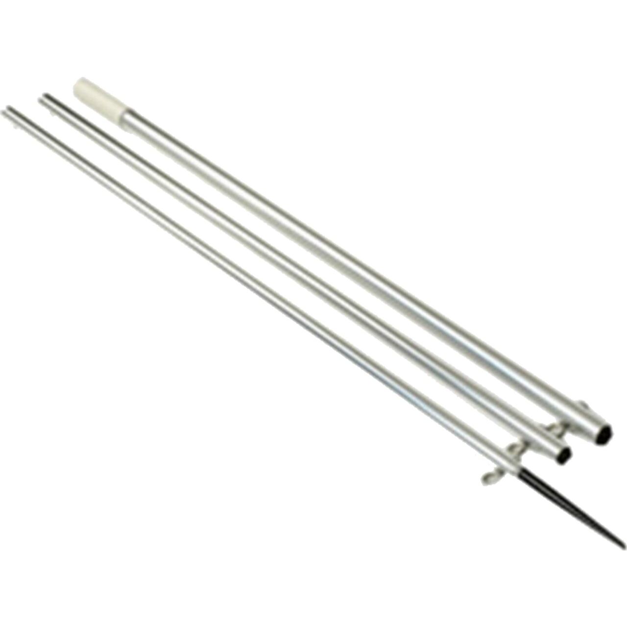 Lee's Tackle - 12' MKII Bright Silver Pole - With Black Spike, 1 3/8" OD