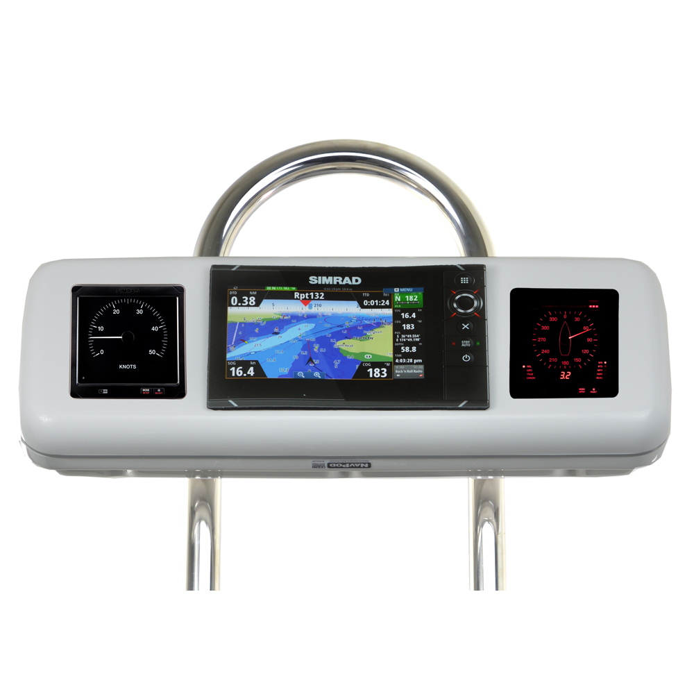 NavPod - GP1606 SystemPod Pre-Cut - For Simrad NSS7 evo2, B&G Zeus 7, 2 Instruments, For 9.5" Wide Guard