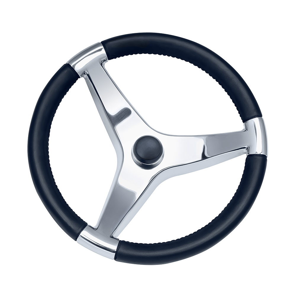 Schmitt Marine - Evo Pro Steering Wheel - 13.5" Diameter, Stainless Steel