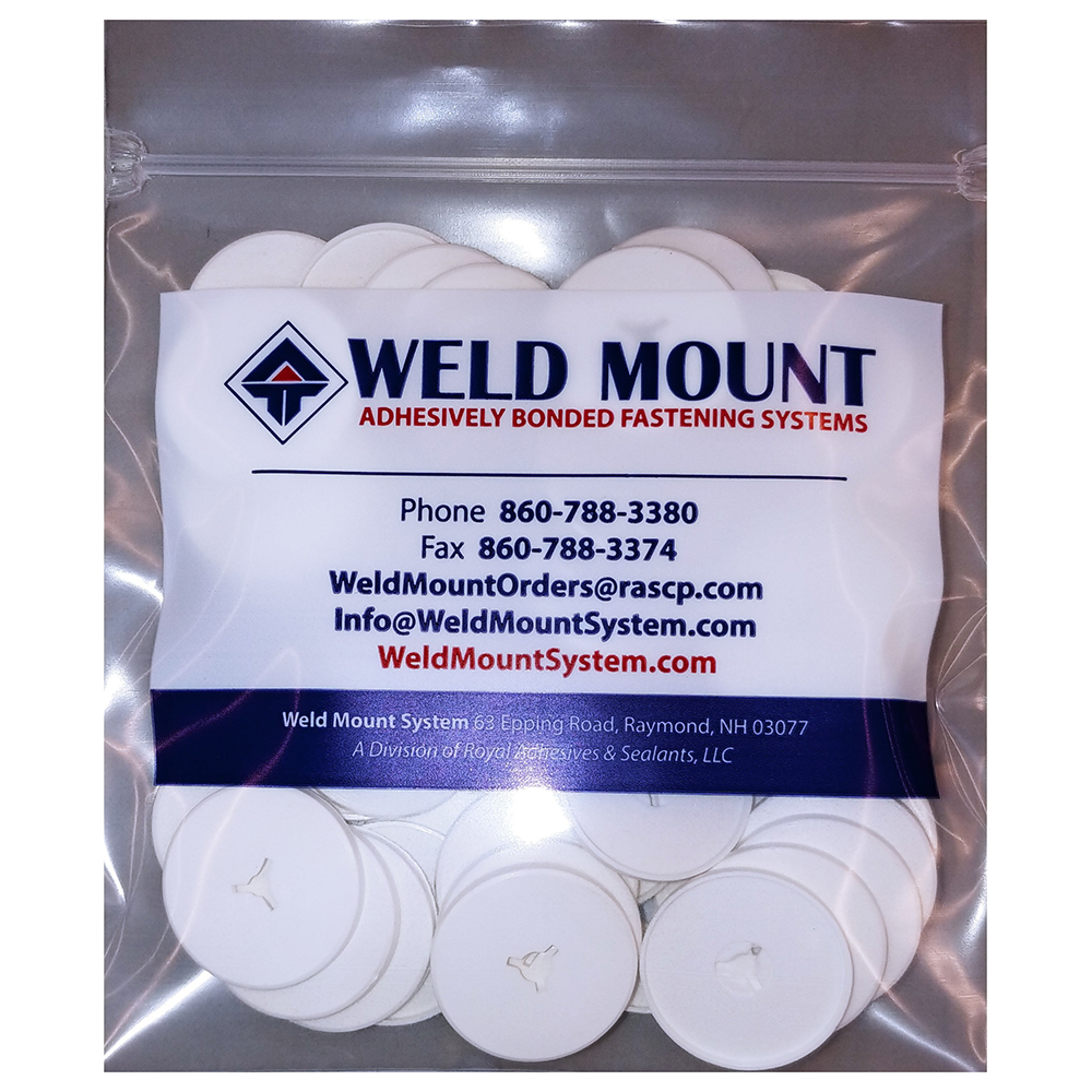 Weld Mount - 3" White Round Poly Insulation Washer - 50-Pack