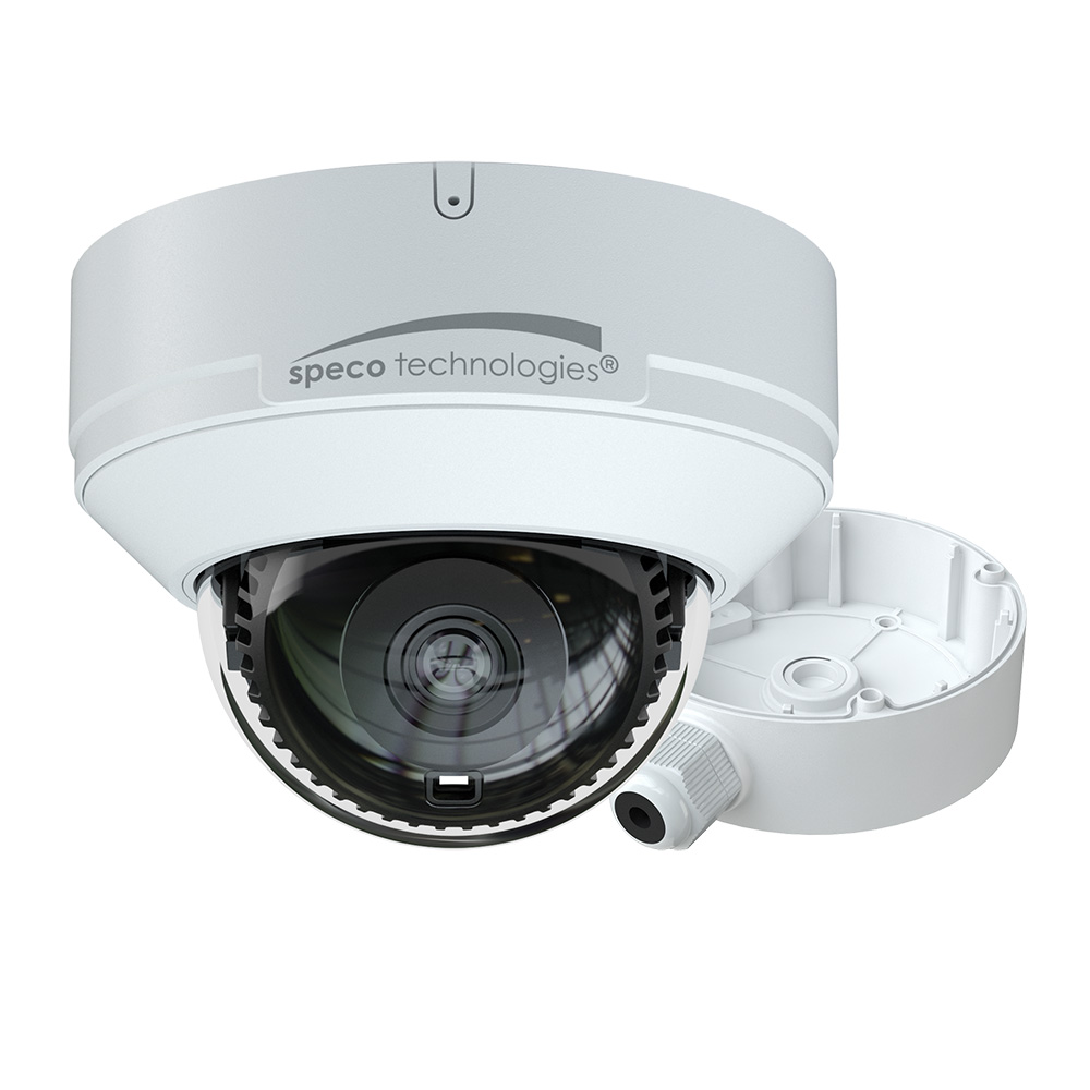 Speco - H.265 AI IP Dome Camera - with IR, 2.8mm Fixed Lens & Junction Box, 4MP