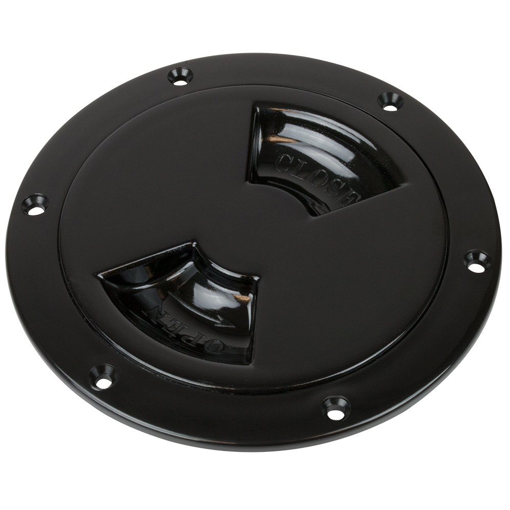Sea-Dog - Quarter-Turn Smooth Deck Plate - With Internal Collar, Black, 6"