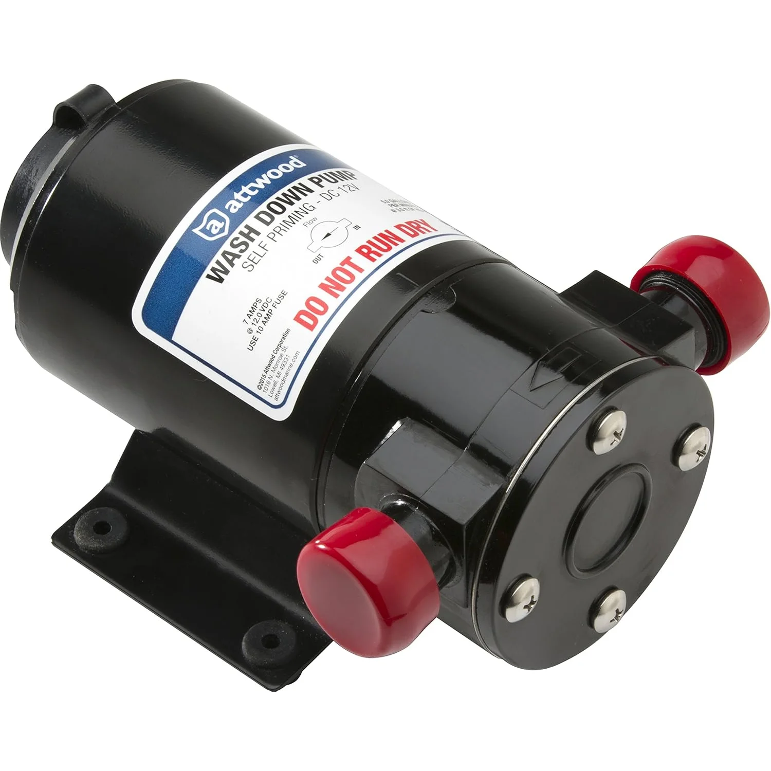 Attwood Marine Self-Priming Washdown Pump, 4 GPM, 12V, 8.5 PSI