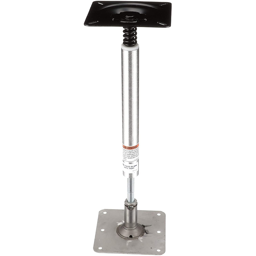 Attwood Marine SWIVL-EZE Lock'N-Pin Pedestal Kit, 3/4 in System, 13 in Post, 7 x 7 in Stainless Steel Threaded Base Plate
