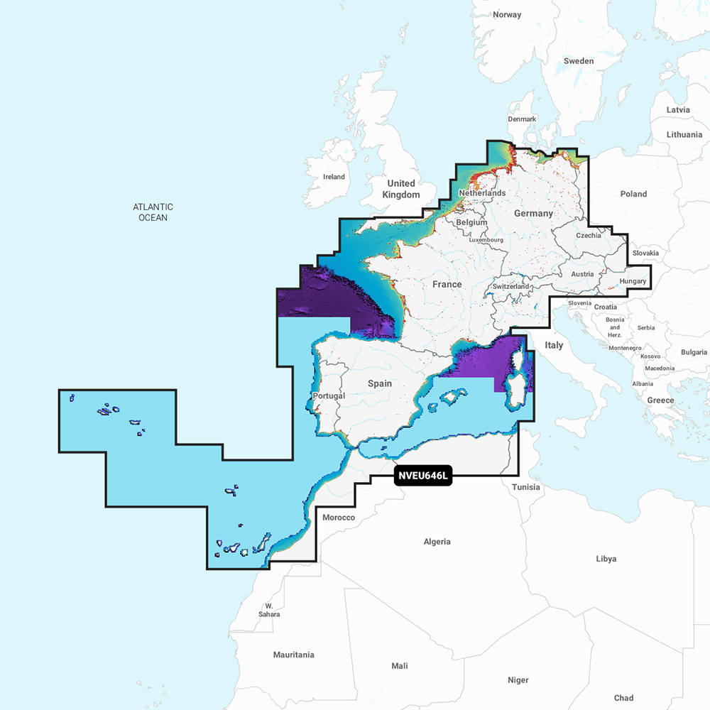 Garmin Navionics Electronic Chart, Europe Central & West, 1-Year Subscription