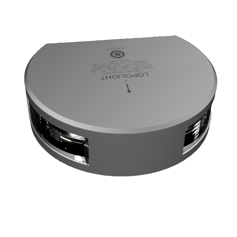 Lopolight - 225 Deg Masthead  201-010 Light, 2nm, White Light, Vertical Mount, Silver Housing, 10-32VDC, IP68