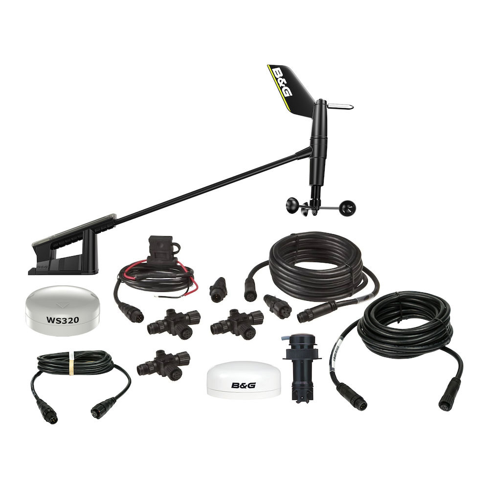 B&G Sail Performance Sensor Pack, WS320 Wireless Wind, DST810 Depth/Speed/Temp Thru-Hull, ZG100 10Hz GPS/Compass, NMEA 2000 Micro-C Backbone Kit