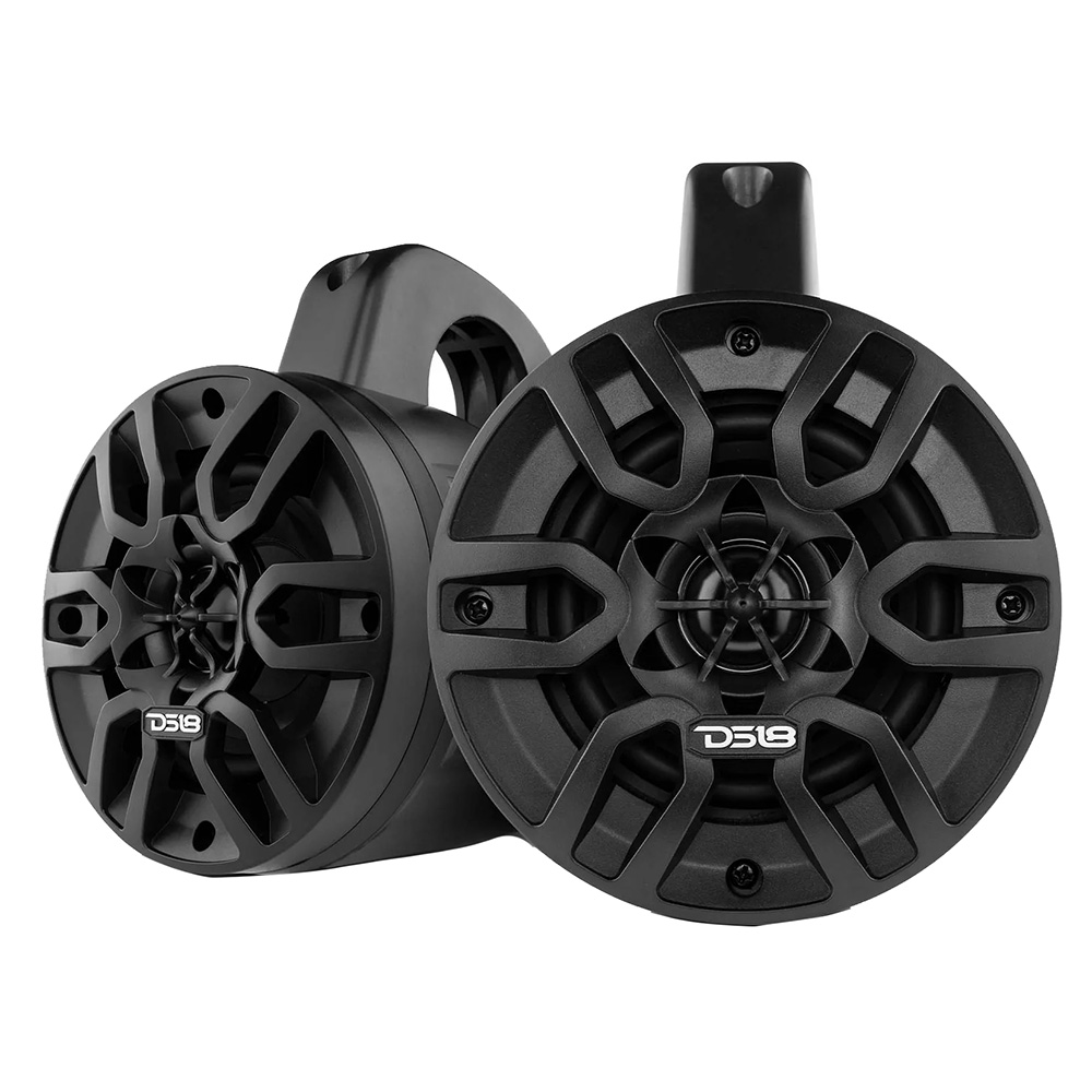 DS18 - HYDRO 4" Amplified Wakeboard Tower Speakers - With Bluetooth, Black