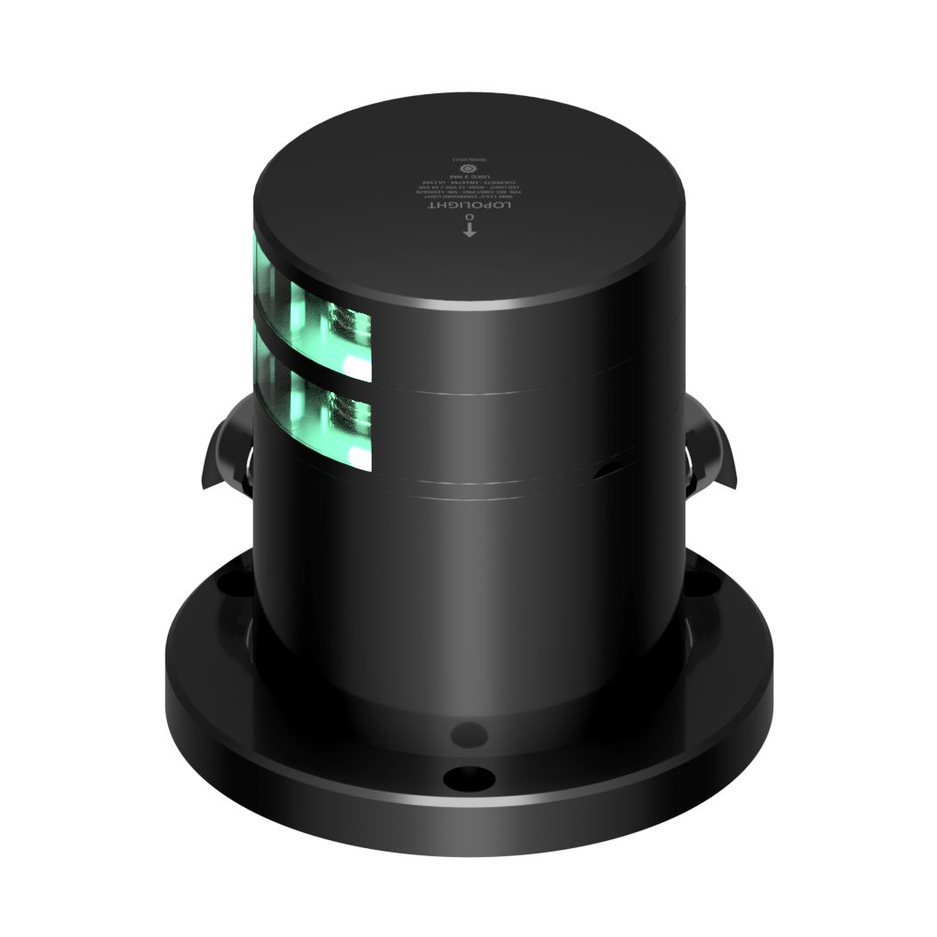 Lopolight PRO Ice-Class Double LED Navigation Light, 19-32 VDC, IP68, 25W De-Icing Heater, Horizontal Mount