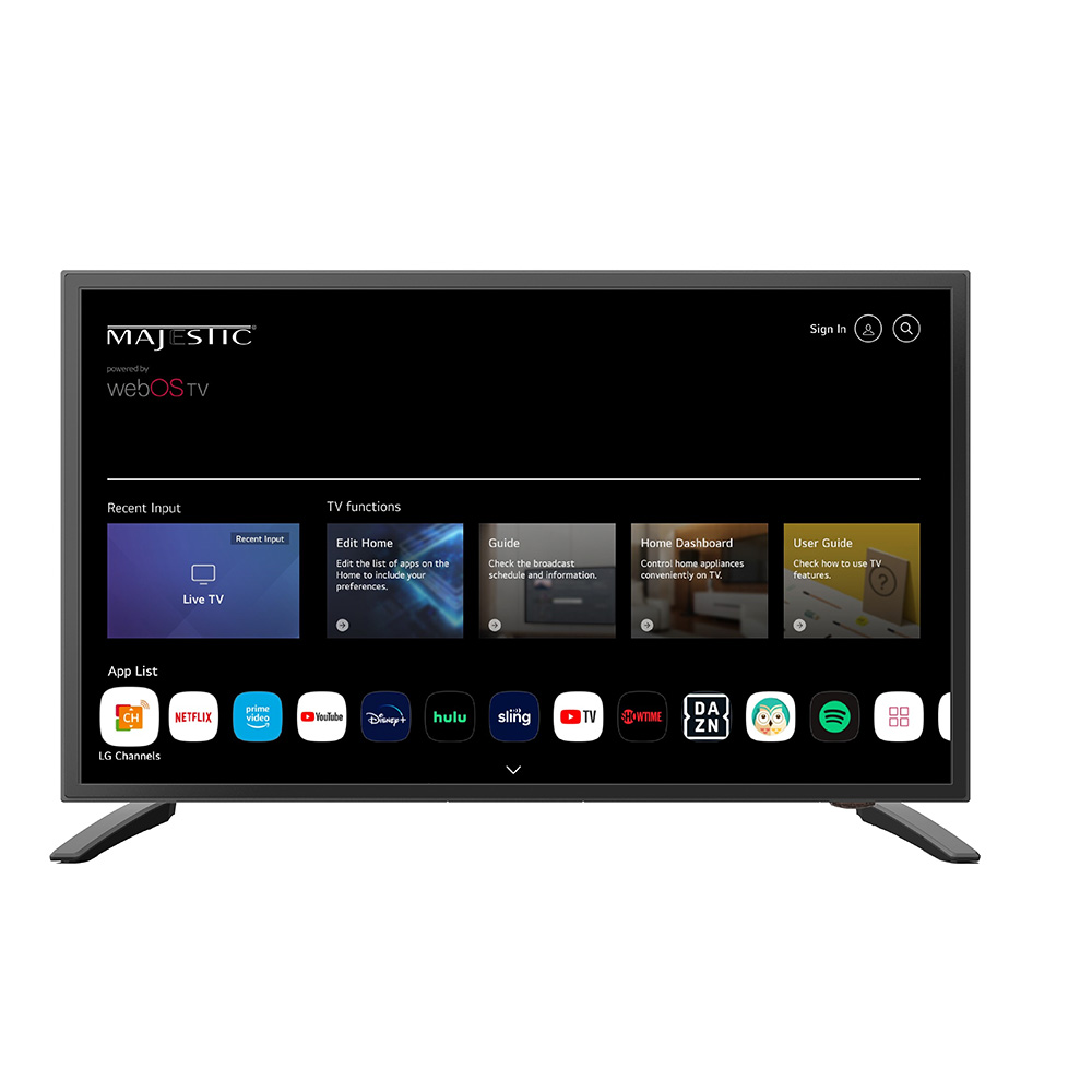 Majestic - 12V Smart LED TV WebOS - Mirror Cast, Bluetooth, North America