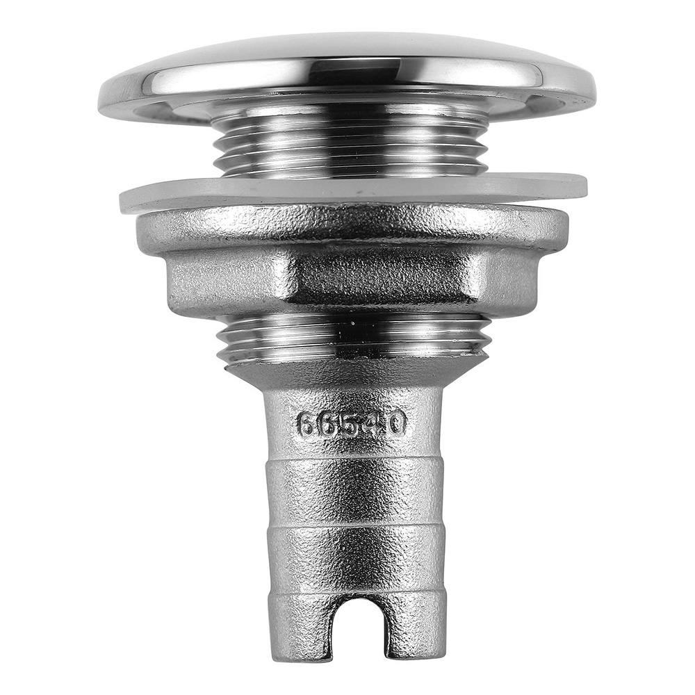 Attwood Marine Short Straight Barbed Thru-Hull Fitting, 316 Stainless Steel
