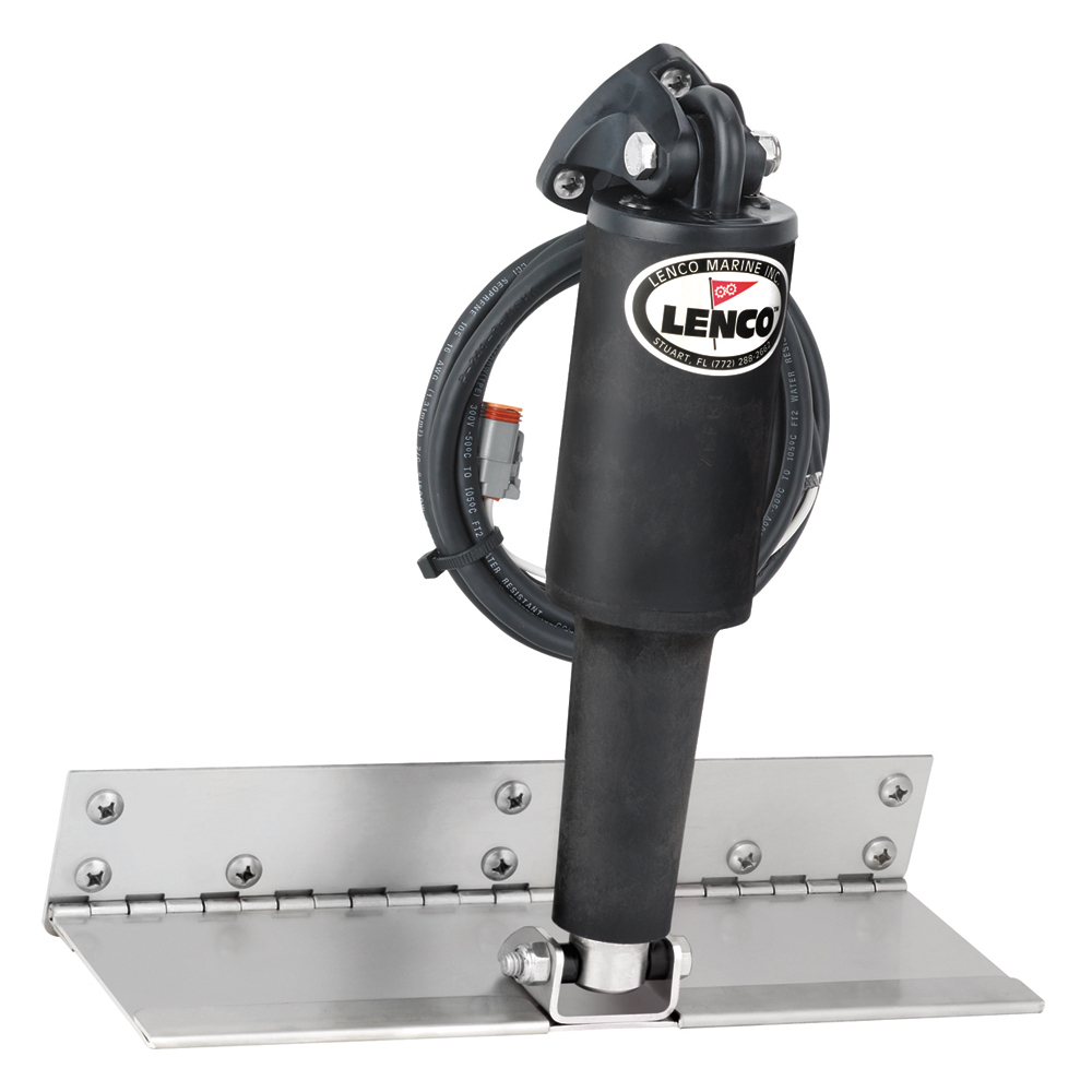 Lenco Marine - Limited Space Trim Tab Kit - With Switch Kit 12V, Standard Finish - Short Actuator, 4" x 12"