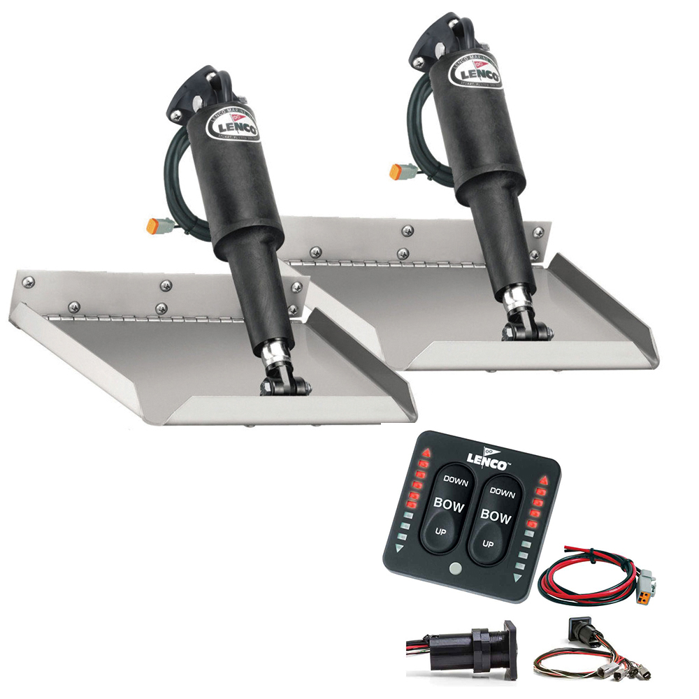 Lenco Marine - 9" x 12" Edge Mount Trim Tab Kit - With LED Indicator Switch Kit