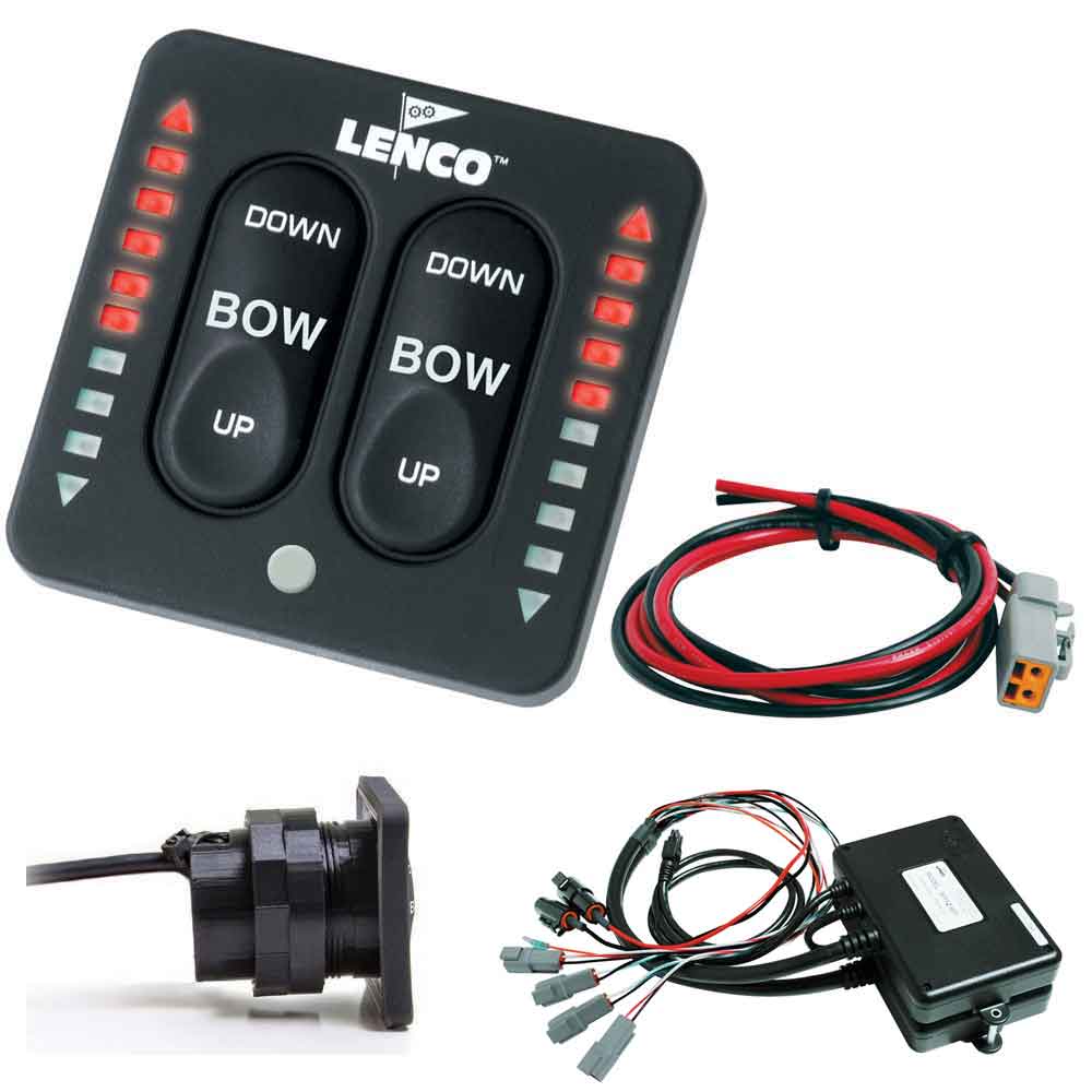 Lenco Marine - LED Indicator Two-Piece Tactile Switch Kit - With Pigtail, For Dual Actuator Systems
