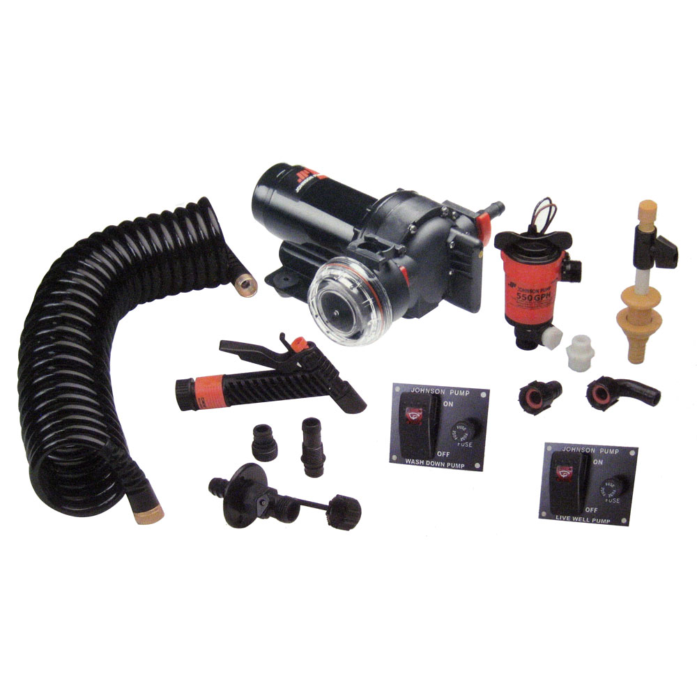 Johnson Pump - Aqua Jet 5.2 GPH Washdown 550 Live Well Kit