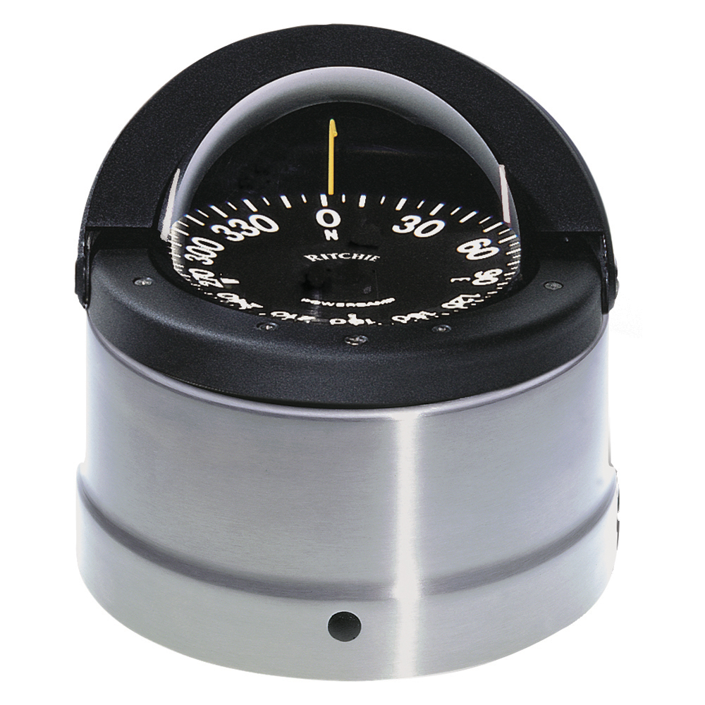Ritchie - Navigator Compass - Binnacle Mount, Polished Stainless Steel, Black