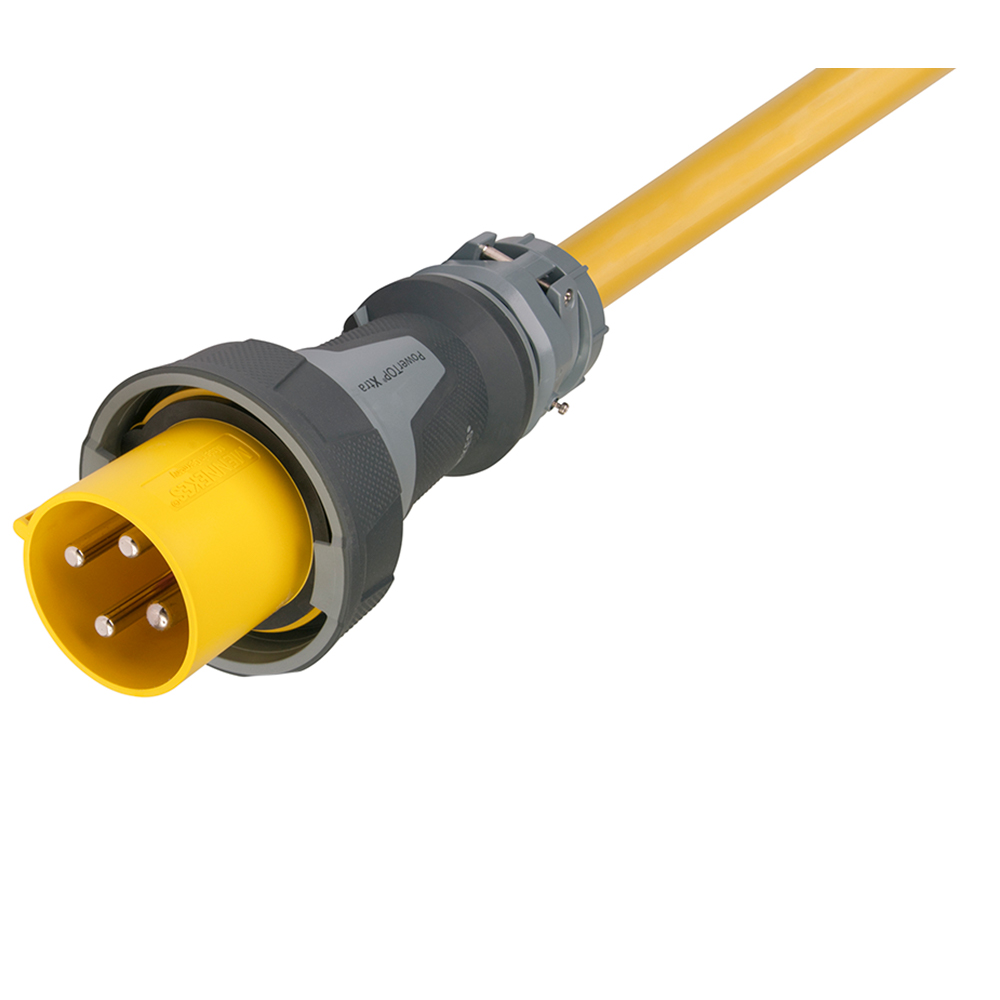 Marinco - 4-Wire Shore Power Cable - 100 Amp 125/250V 3-Pole, One-Ended Male Only Power Supply, Blunt Cut