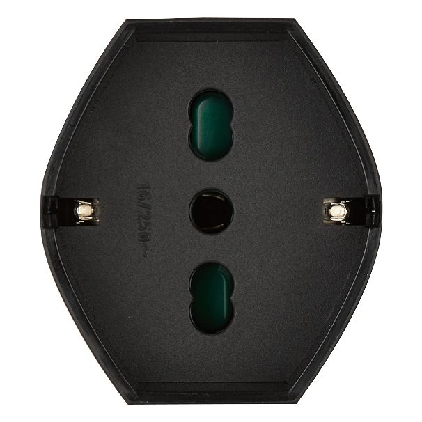 Vimar Supernova 2P+E Universal Axial Socket Outlet, For Euro, Italian and German Plugs, 16A, 250V, IP20, Screw Terminal, Halogen-Free