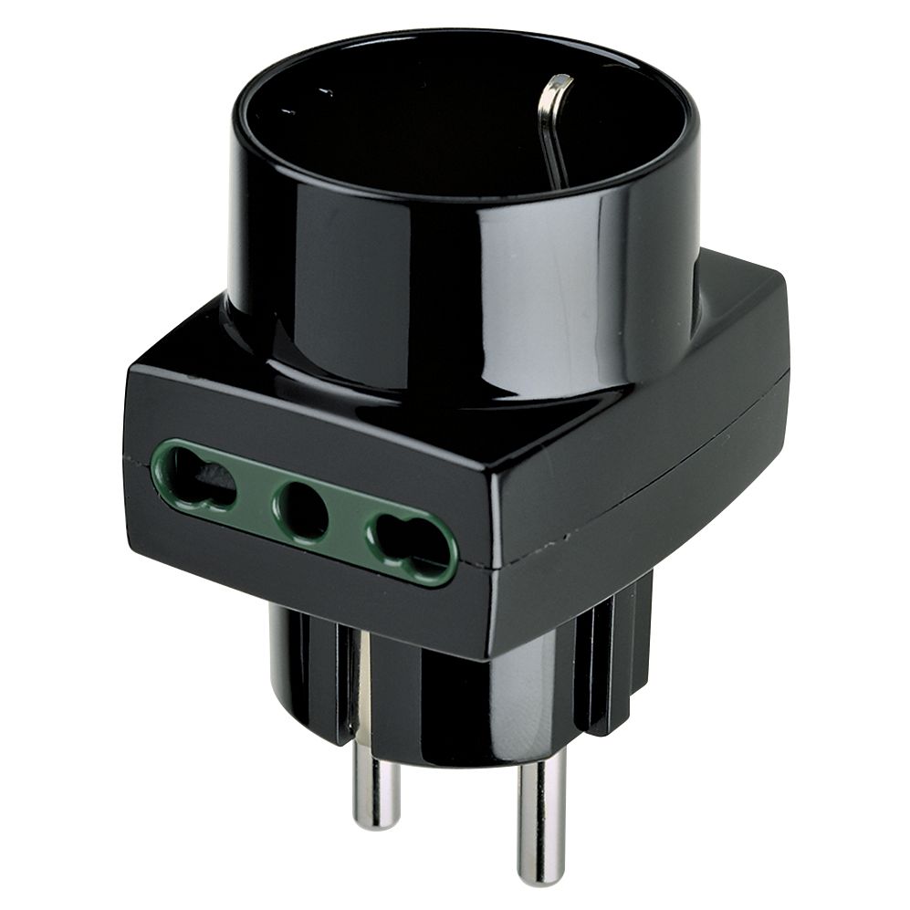 Vimar SICURY S31 Multiway Plug Adapter, German/French Plug, 2x P17/11 and 1x P30 Italian Sockets, 250V, 16A, 1500W