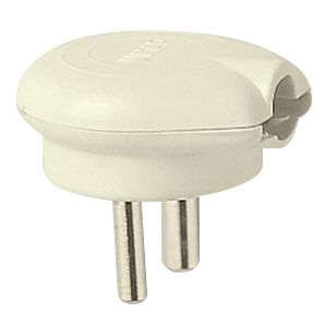 Vimar Polarized 2P 90-Degree Plug, For Socket Outlets 16301/14331/08159/10159, 6A 24V SELV, Cord-Grip, Ivory Finish