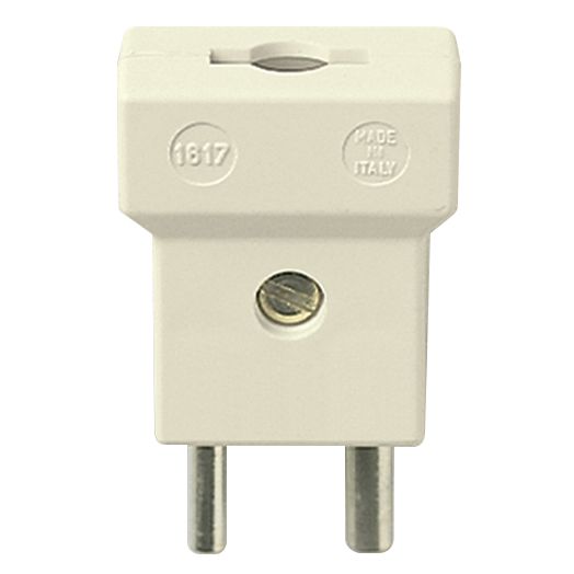 Vimar 2P Polarized Axial Plug, 6A 24V SELV, 3 mm/4 mm Pins, Ivory