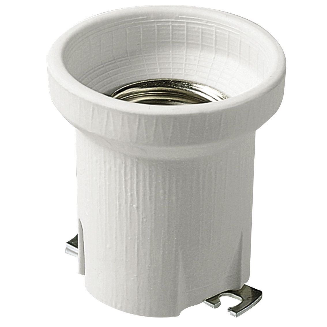 Vimar E40 Porcelain Lampholder, Straight Fixing Bracket, White