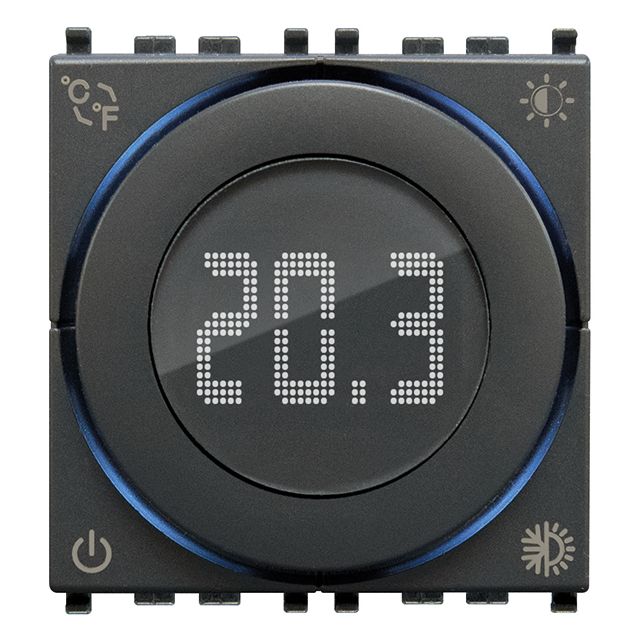 Vimar View Wireless IoT Dial Thermostat, 100-240V, 2-Module, Bluetooth 5.0