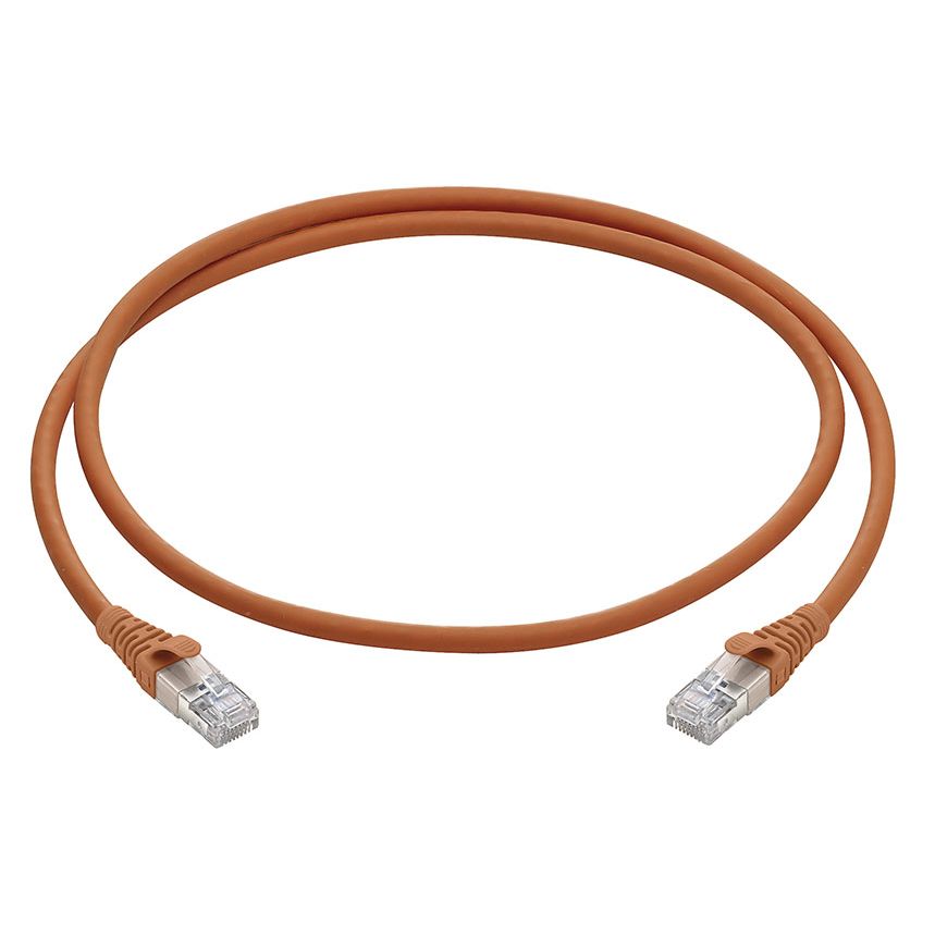 Vimar RJ45 Cat6A S/FTP Patch Cord, 26 AWG, Orange PVC Sheath