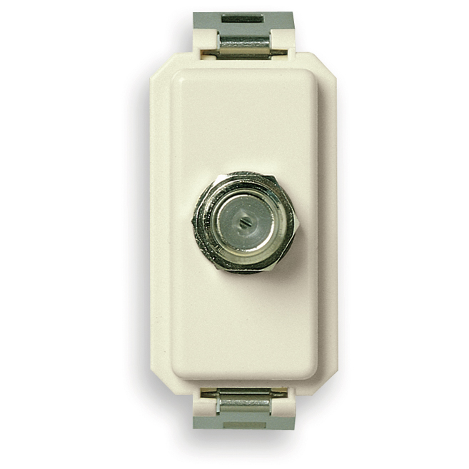 Vimar 8000 Series F-Type Female Coaxial Socket, End Socket, 2400 MHz, Beige RAL 9001