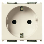 Vimar 8000 Series German 2P+E SICURY Socket Outlet, 16A, 250V, IP20, Flush-Mounted, 2 Modules, White RAL 9001, Screwed Terminal, Enhanced Contact Protection