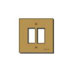 Vimar 8000 Series 2-Module Cover Plate, 60 mm Round Mounting Box, Screw Mounting, Anodized Aluminium